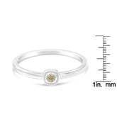 .925 Sterling Silver cushion-shaped promise ring with a .05 ct diamond in a unique setting, perfect for expressing commitment.