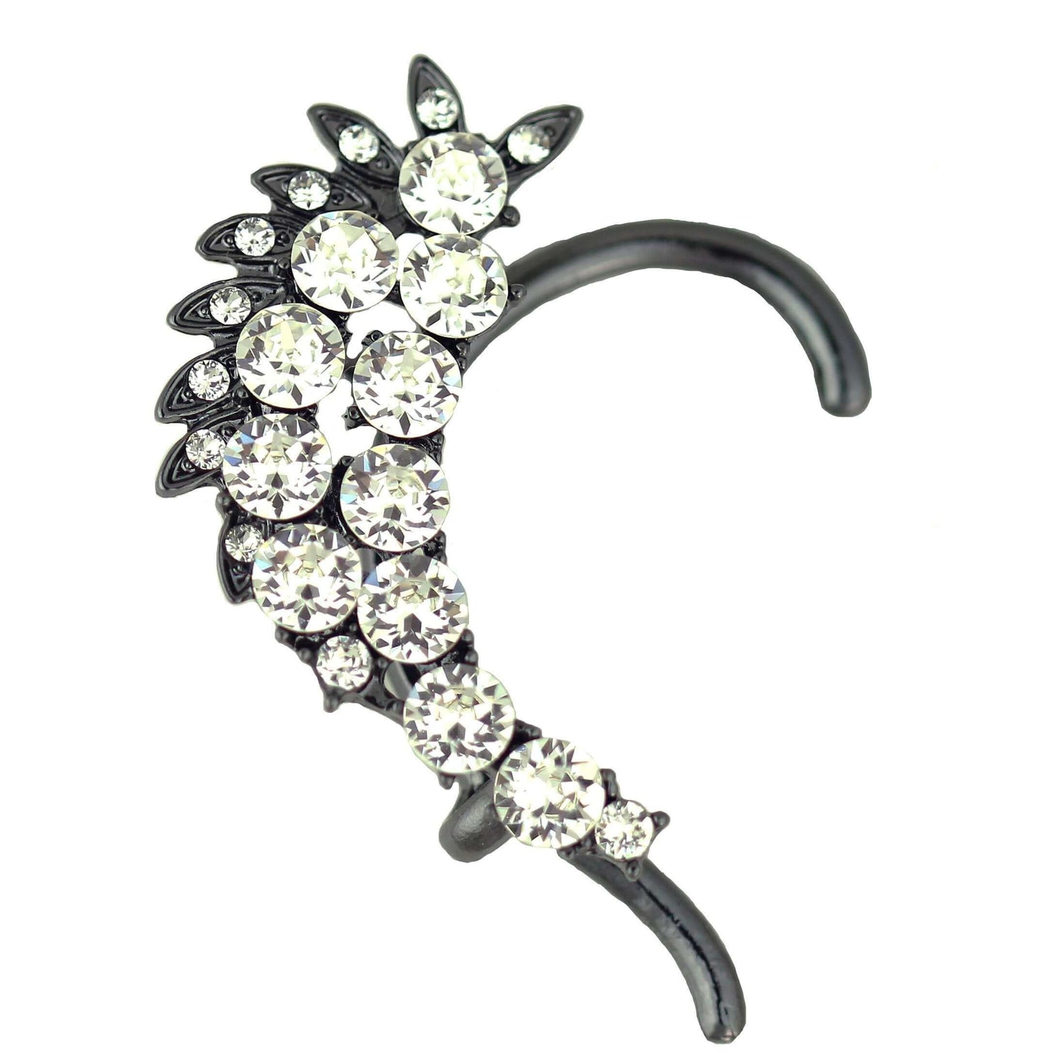 Crusted Crystal Ear Cuff with sparkling Swarovski crystals for right ear, set in an alloy, beautifully boxed.