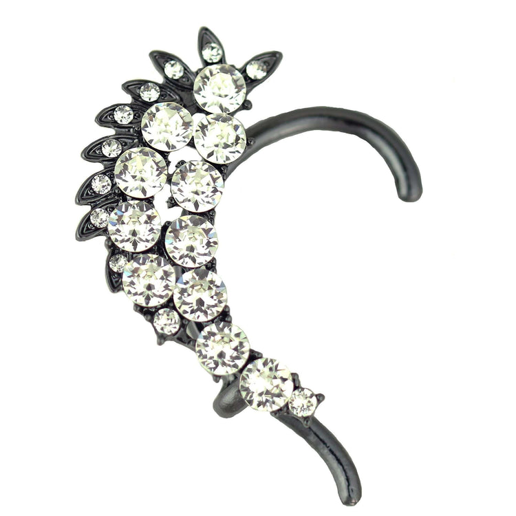 Crusted Crystal Ear Cuff with sparkling Swarovski crystals for right ear, set in an alloy, beautifully boxed.