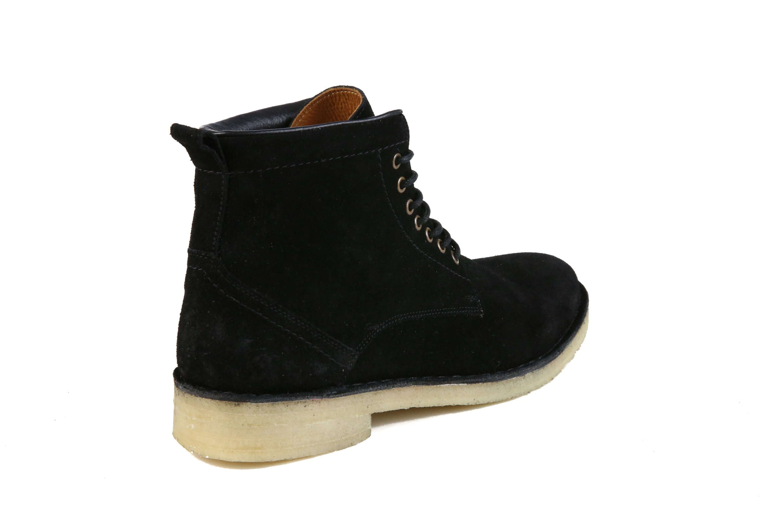 The Hunter black urban hiker boot featuring padded collar, suede upper, and double layer plantation crepe outsole.