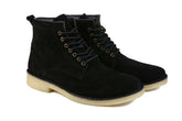 The Hunter black urban hiker boots featuring six eyelets, padded collar, and plantation crepe outsole.