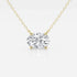 1.00 Ctw oval lab grown diamond solitaire pendant on 14kt gold chain, eco-friendly and ethically sourced.