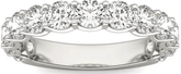 2 1/15 CTW round lab-grown diamond ring in 14K white gold, eco-friendly and made in USA, with sparkling stones.
