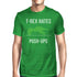 Green T-Rex push-up workout shirt for men, featuring humorous text &