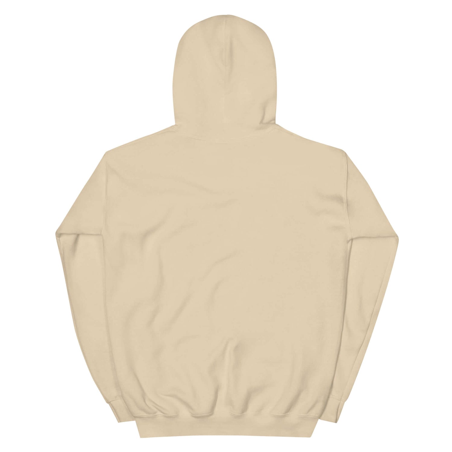 Back view of beige unisex embroidered hoodie promoting Christianity as a lifestyle.