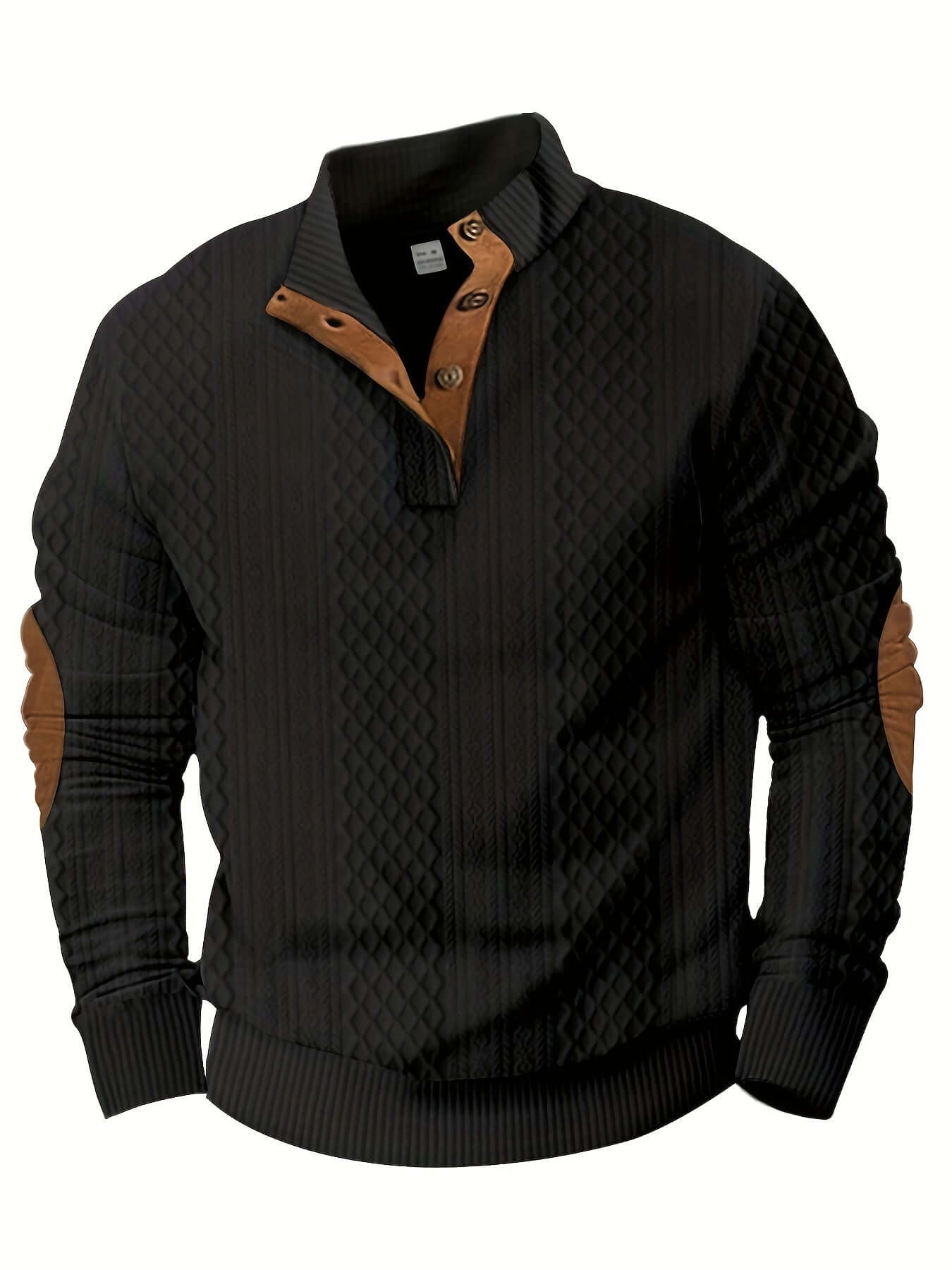 Color Block Men's Knitted Shirt with stylish brown accents, perfect for casual spring and fall outfits.