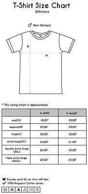 Men's t-shirt size chart detailing widths and lengths for small to 3XL sizes.