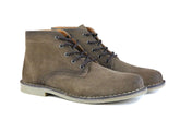 The Grover burnished tobacco suede desert boots with 5 eyelets, perfect for casual wear and durable against harsh conditions.