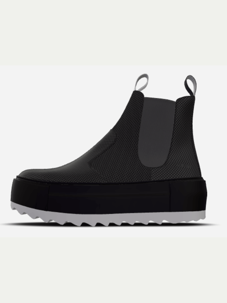 Sustainable black boots by BYMANYC® SOHO ALLURE with eco-friendly design and stylish chunky sole.