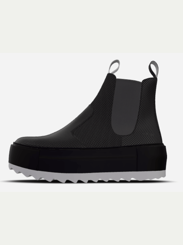 Sustainable black boots by BYMANYC® SOHO ALLURE with eco-friendly design and stylish chunky sole.