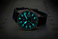 STROND DC-4 automatic watch with luminous black dial, showcasing bold luminous markers and hands, limited edition timepiece.