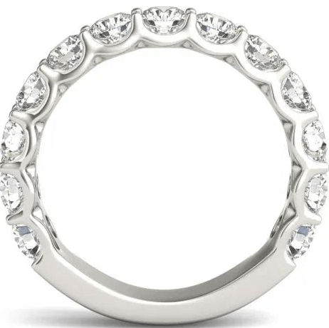 2 1/15 CTW round lab-grown diamond ring in 14K white gold, featuring a stunning trellis set design.