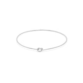 Shelby Love Knot Bangle in silver, featuring a unique knot design for a stylish and elegant accessory.