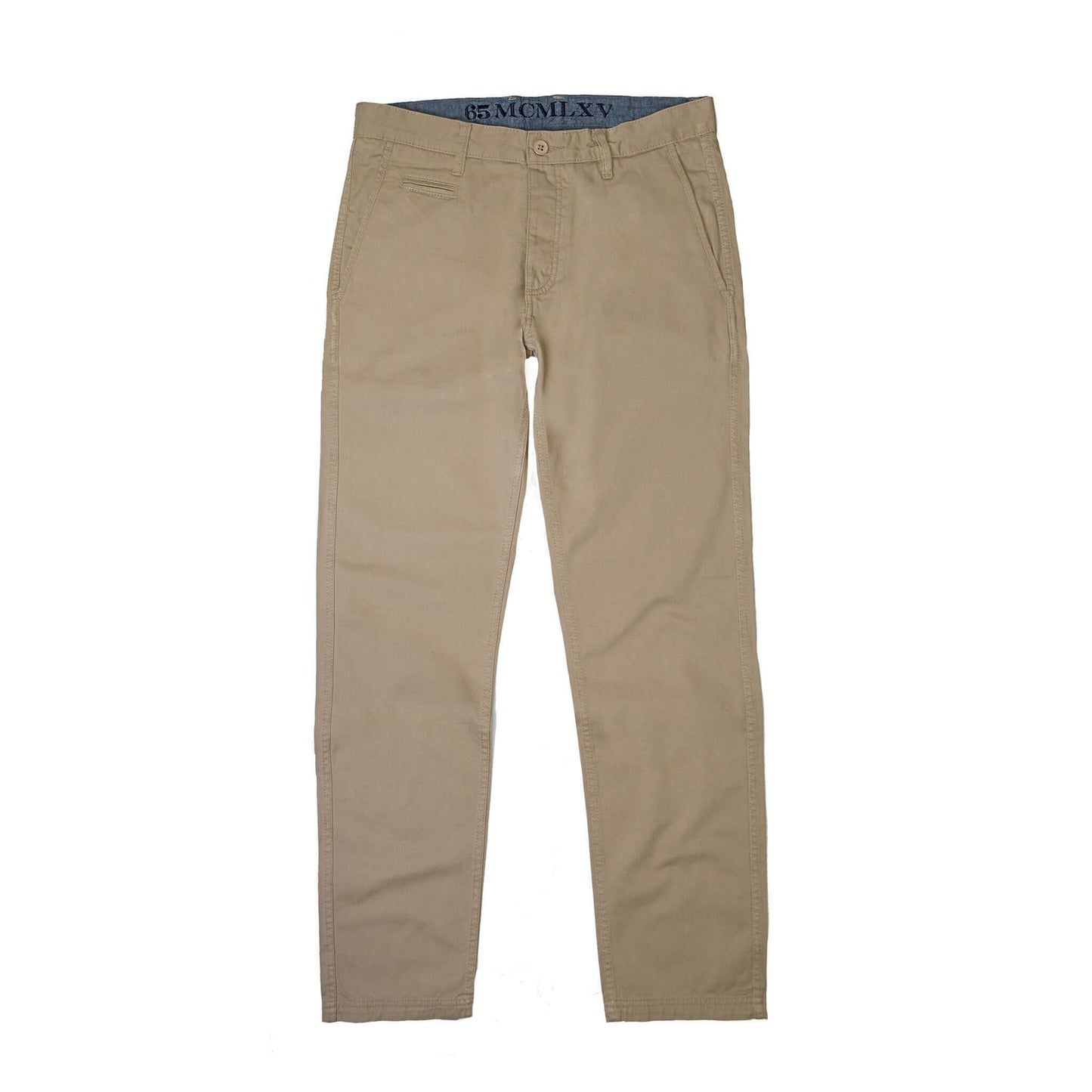 65 McMlxv men's khaki chino pant, slim fit, comfortable and stylish, perfect for work or casual wear.