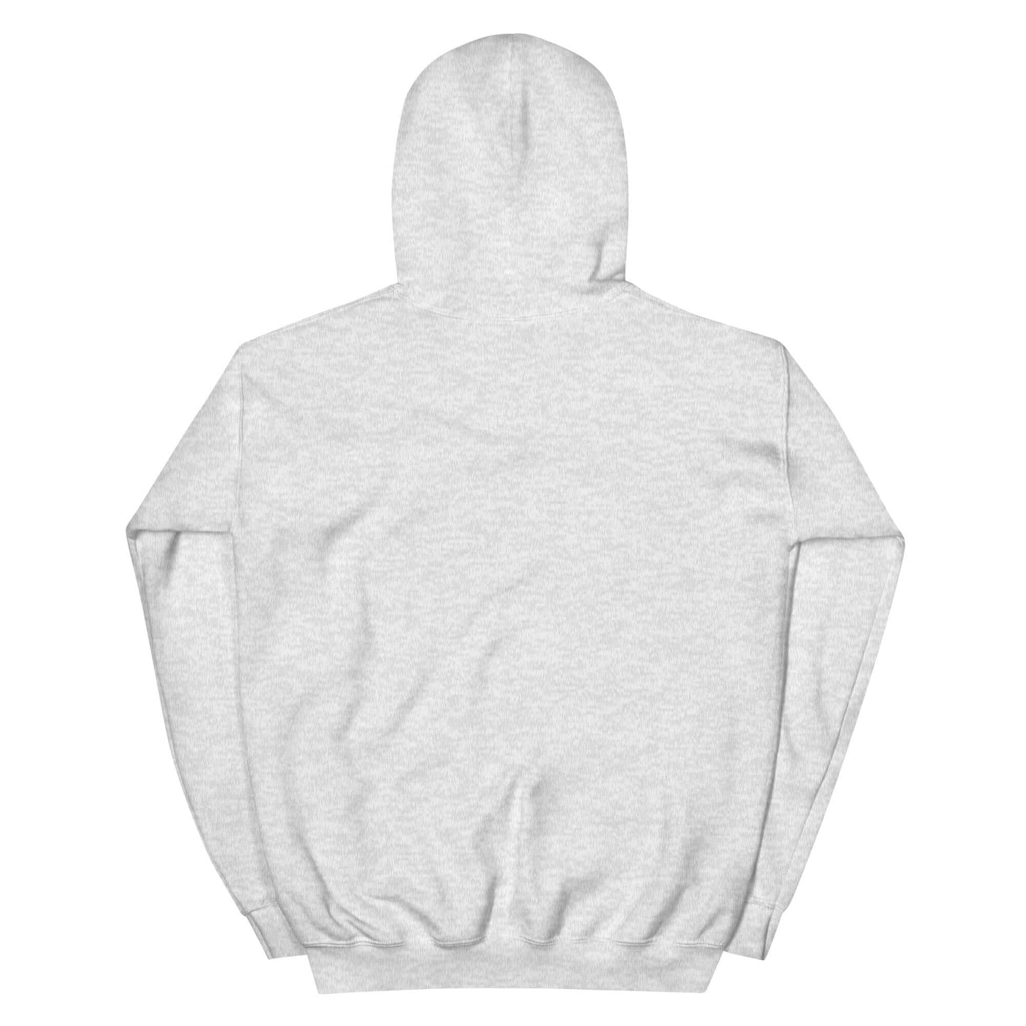 Back view of a unisex embroidered hoodie in gray, promoting Christianity as a lifestyle.