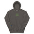 Unisex embroidered hoodie with text: &