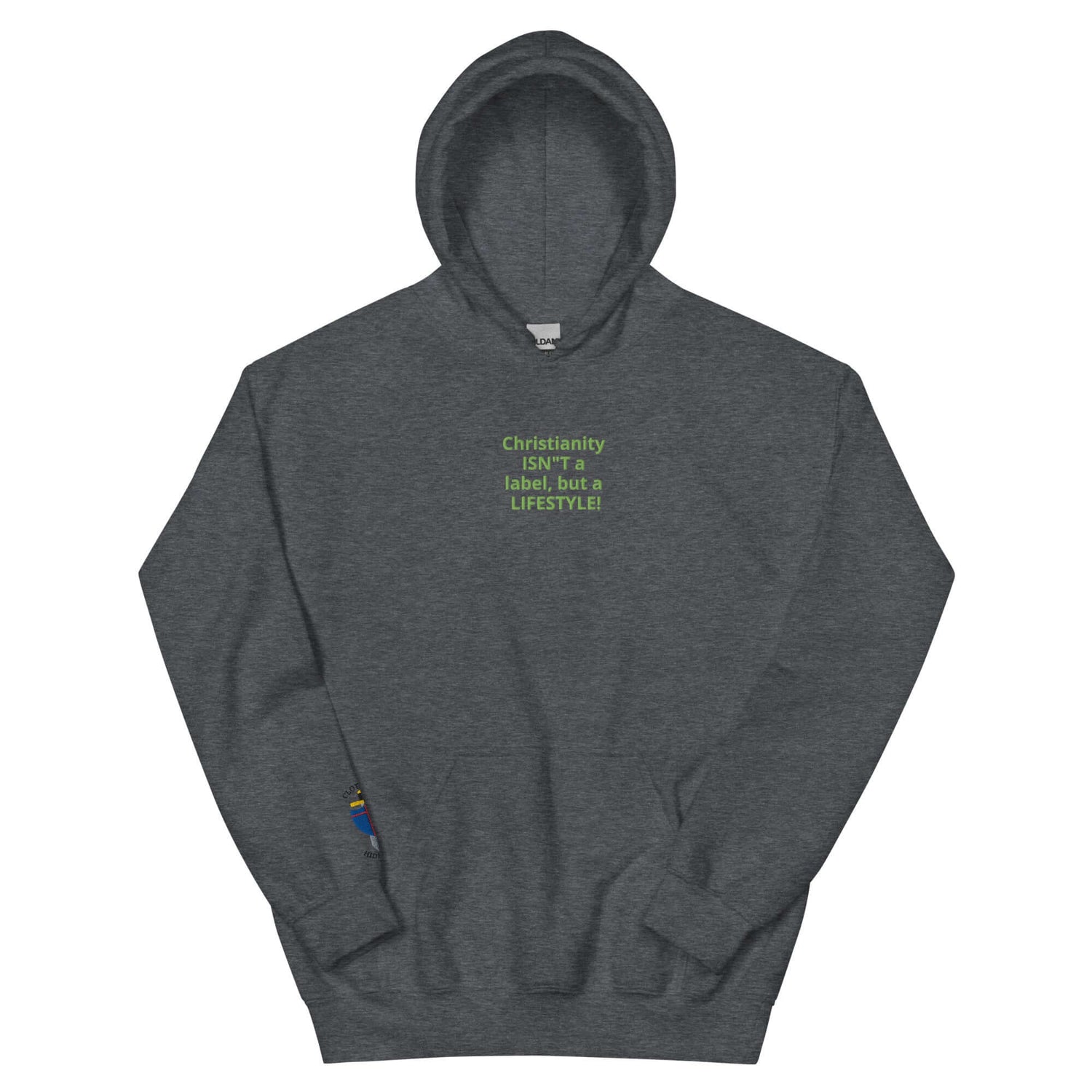 Unisex embroidered hoodie with the text &