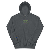 Unisex embroidered hoodie with the text &