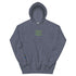Unisex embroidered hoodie with text &
