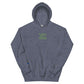 Unisex embroidered hoodie with text &