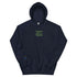 Unisex embroided hoodie with text: &