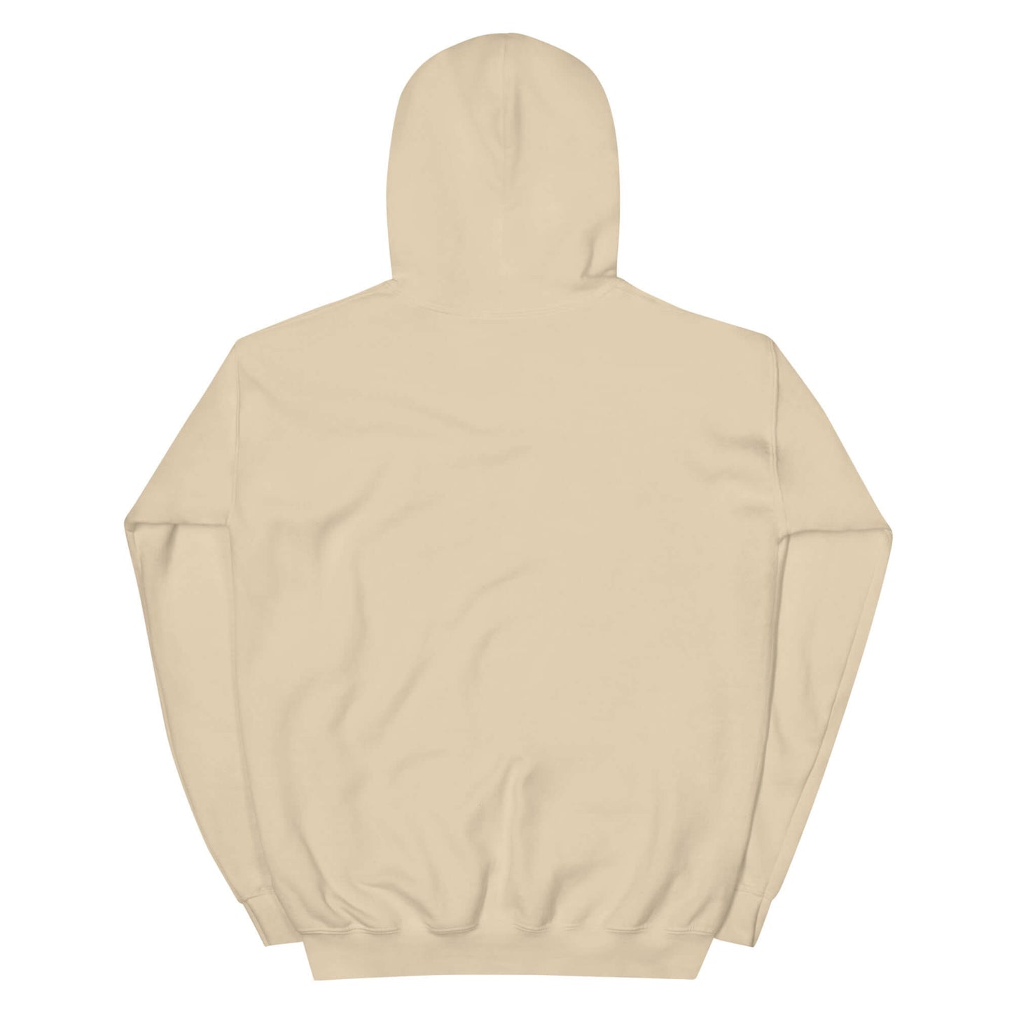 Back view of beige unisex embroidered hoodie promoting Christianity as a lifestyle.