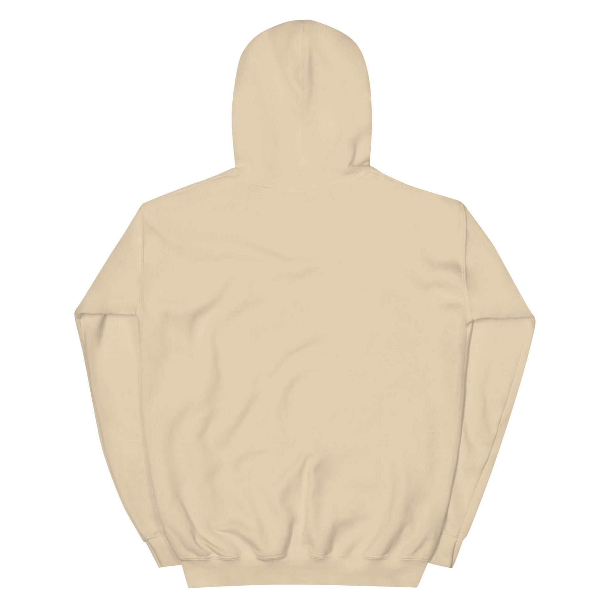 Back view of beige unisex embroidered hoodie promoting Christianity as a lifestyle.