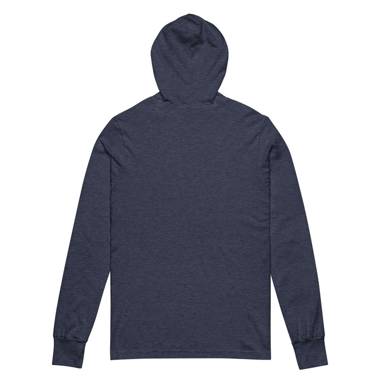 Back view of a unisex hooded long-sleeve tee featuring 2 Timothy 3:16-17 inspirational design.